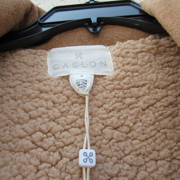 Caslon Faux Shearling Jacket Brown Saddle Color - Picture 3 of 7